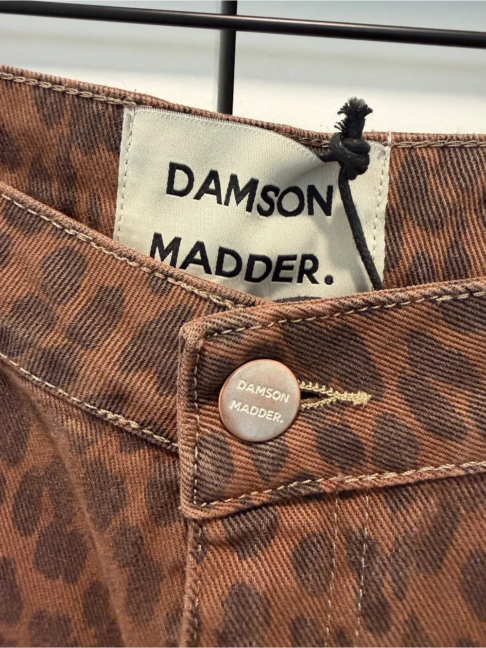 Brand NEW - Damson Madder Free People Brown Leopard Print Wide-Leg Jeans - Picture 9 of 11